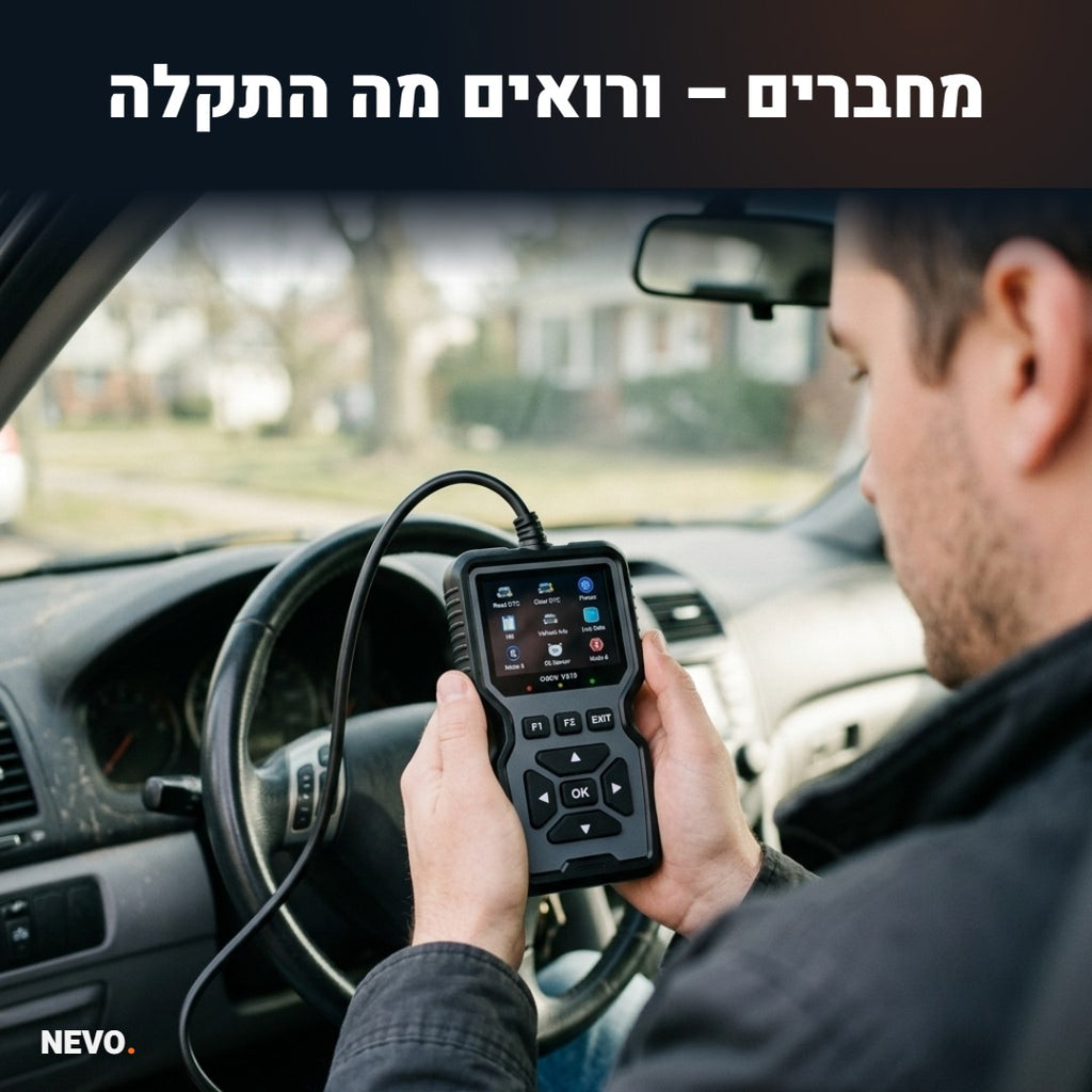 סורק תקלות מחובר לרכב